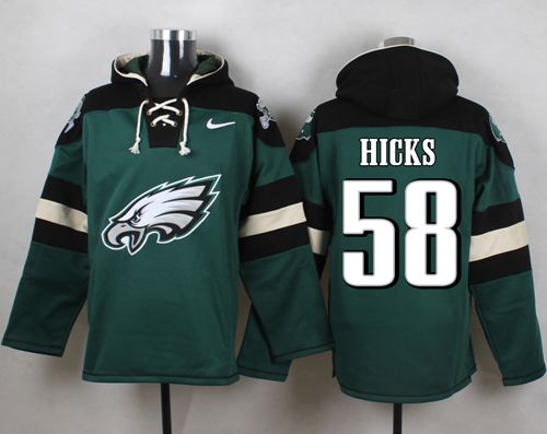 Nike Eagles #58 Jordan Hicks Midnight Green Player Pullover NFL Hoodie - Click Image to Close